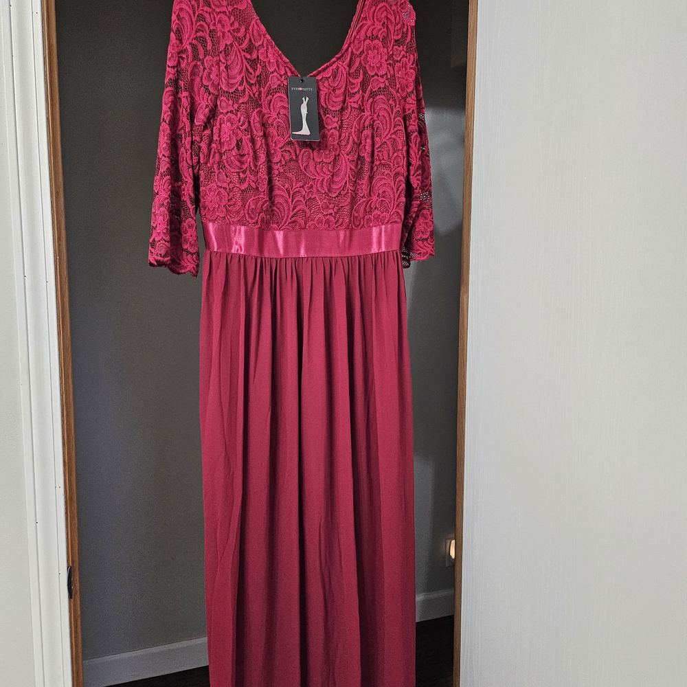 Ever Pretty Burgundy Lace Formal Dress